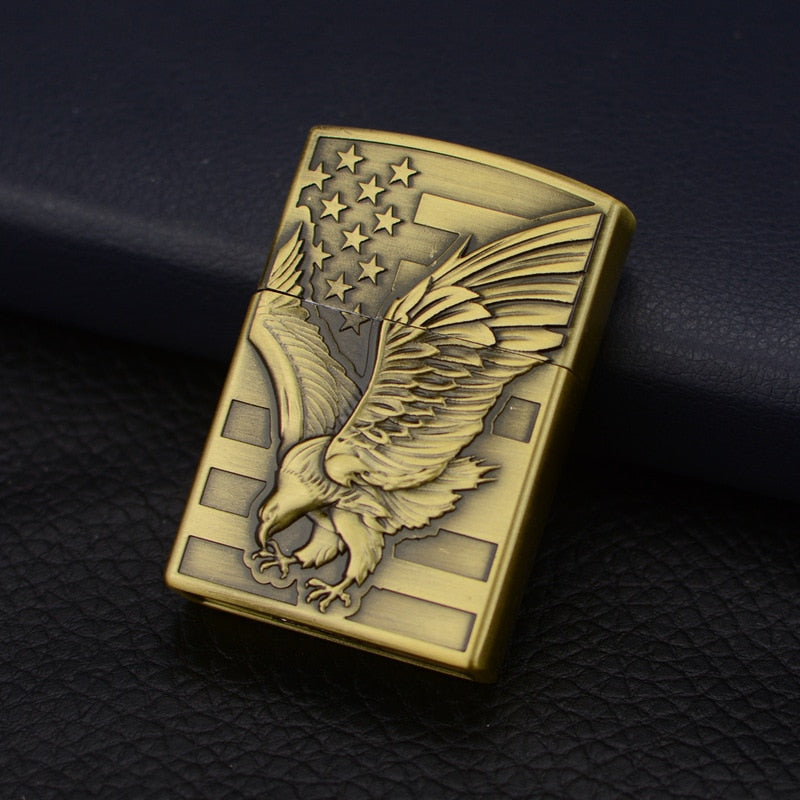 Flip open Butane Lighter Eagle/Wolf