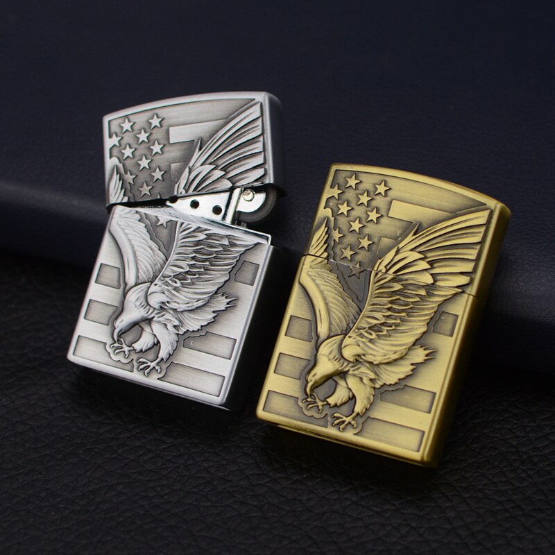 Flip open Butane Lighter Eagle/Wolf